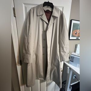 James River Traders Mens Trench Coat Long Detachable Fleece Liner Khaki 42 Long